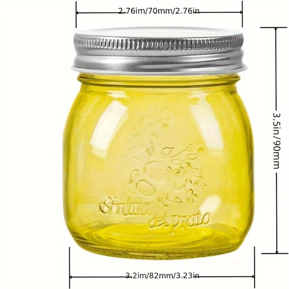 Mason Jars 8oz 12-Pack Colored Airtight Canning Jars with Metal Lids Regular Mouth for Jam Honey Pickling Spices Wedding Favors Pantry Storage