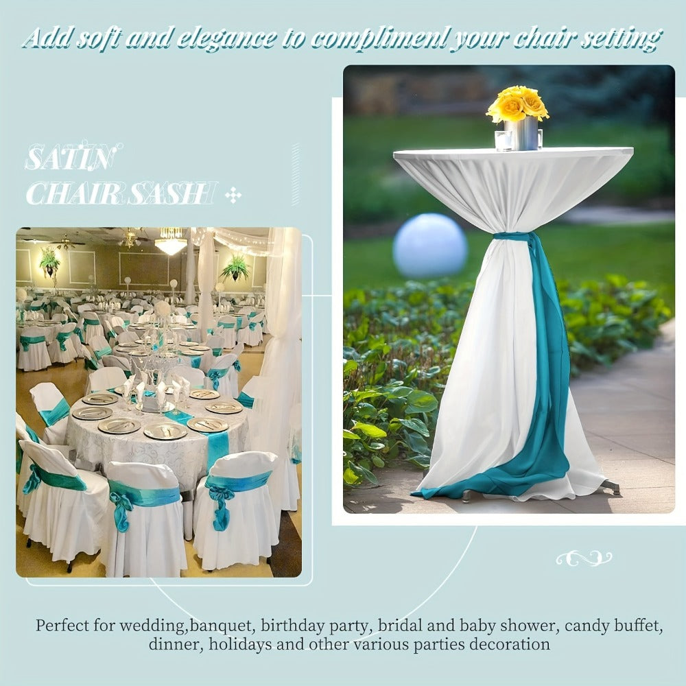 100pcs Satin Chair Sashes Bows for Wedding Banquet Party Event Decoration ¨C 13 Colors, 18¡Á275cm