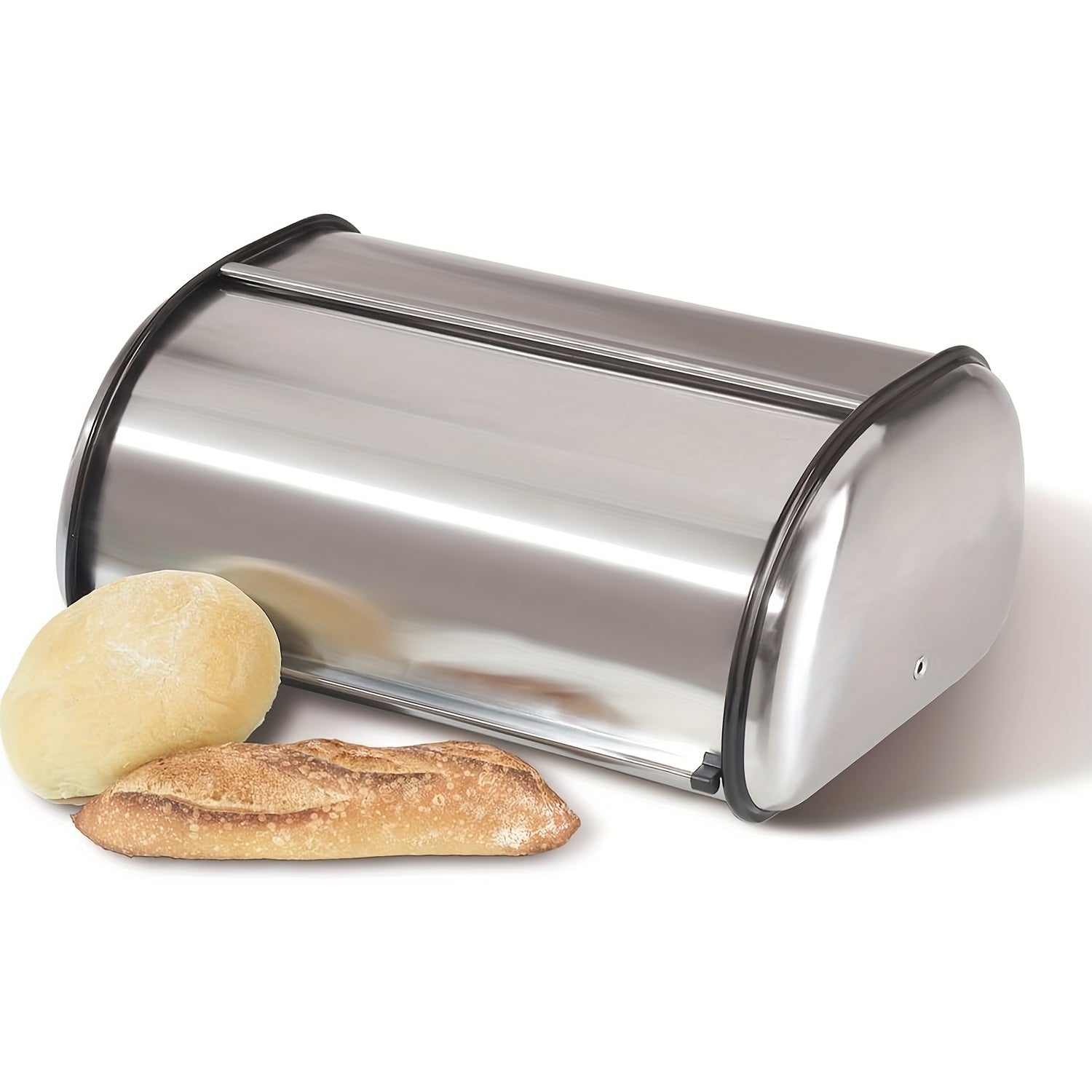 Stainless Steel Roll Top Bread Box 13 Inch - Countertop Bread Storage Container with Lid, Keeps Bread Fresh & Insect-Free, Holds Large Loaves, Bagels, Muffins