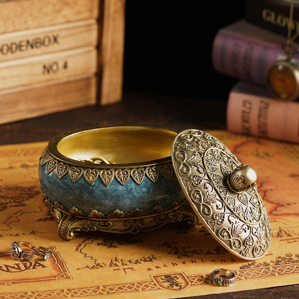 Jewelry Organizer Box with Lid - Necklace Earring Bracelet Ring Storage Case, Elegant Home Decor Gift