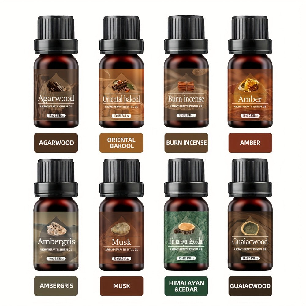 Agarwood Essential Oil Set 6pcs ¨C Luxury Woody Fragrance Blend for Diffuser, Candle, Aroma Stone & Car | Ramadan, Christmas & Holiday Gift