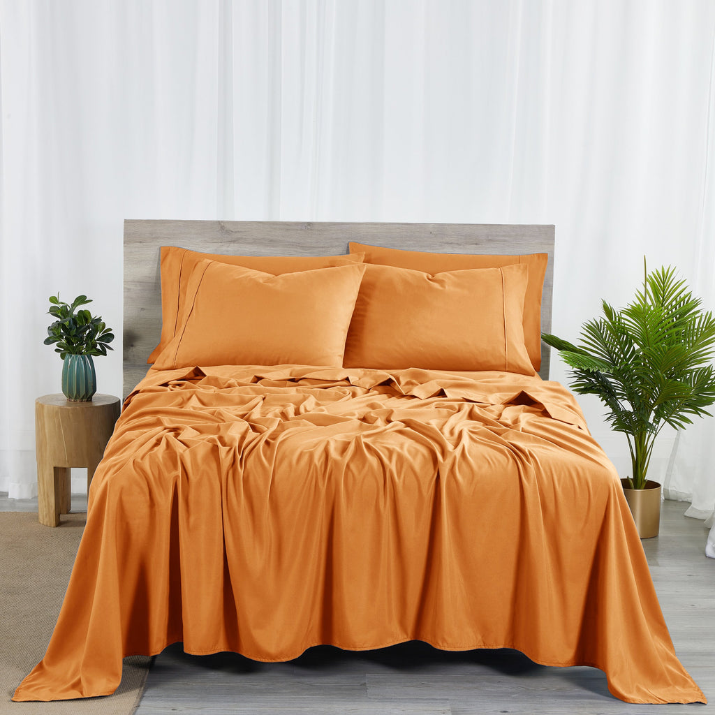 Bamboo Blend 6-Piece Sheet Set ¨C 2000 Thread Count SnugGrip Fitted Sheet 16¡± Deep Pocket Soft Wrinkle Resistant Twin Full Queen King Cal King