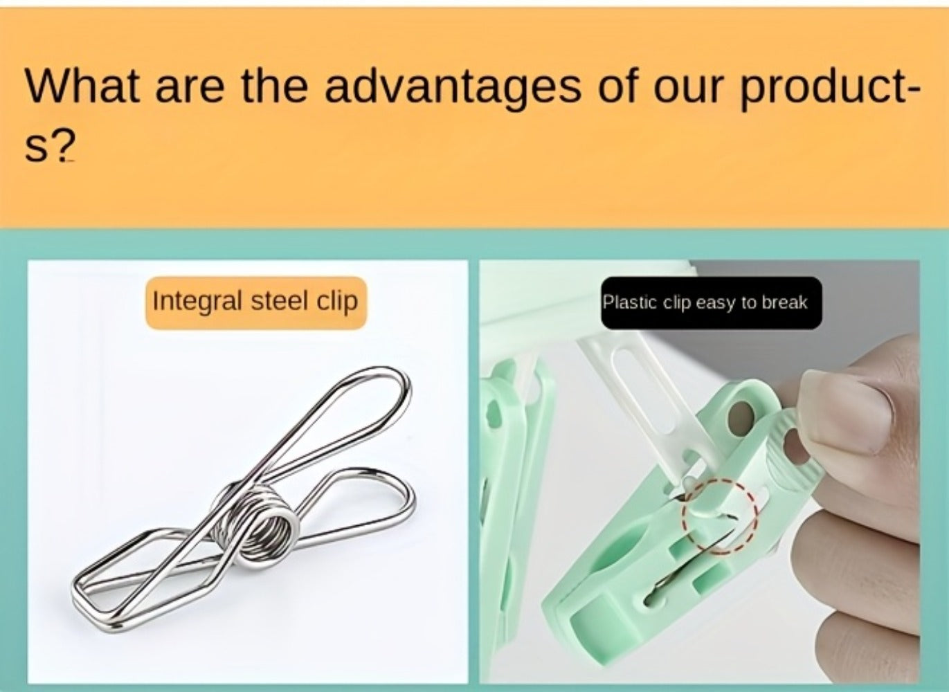 Clothes Drying Rack with Clips Stainless Steel Laundry Hanger Windproof Skidproof Multi-Clip Sock Underwear Dryer for Home Bedroom Balcony ¨C 30/40/50 Clips