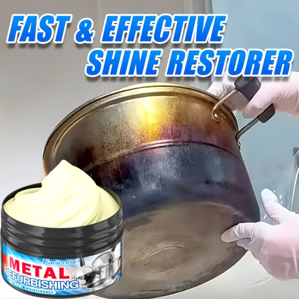 Heavy Duty Oven and Cookware Cleaning Paste with Frosted Sponge 1.01oz - Quickly Removes Stubborn Scorch Marks Grease & Oil from Pots Pans Stoves Ovens & Metal Surfaces, Metal Polishing Paste Kitchen Cleaner