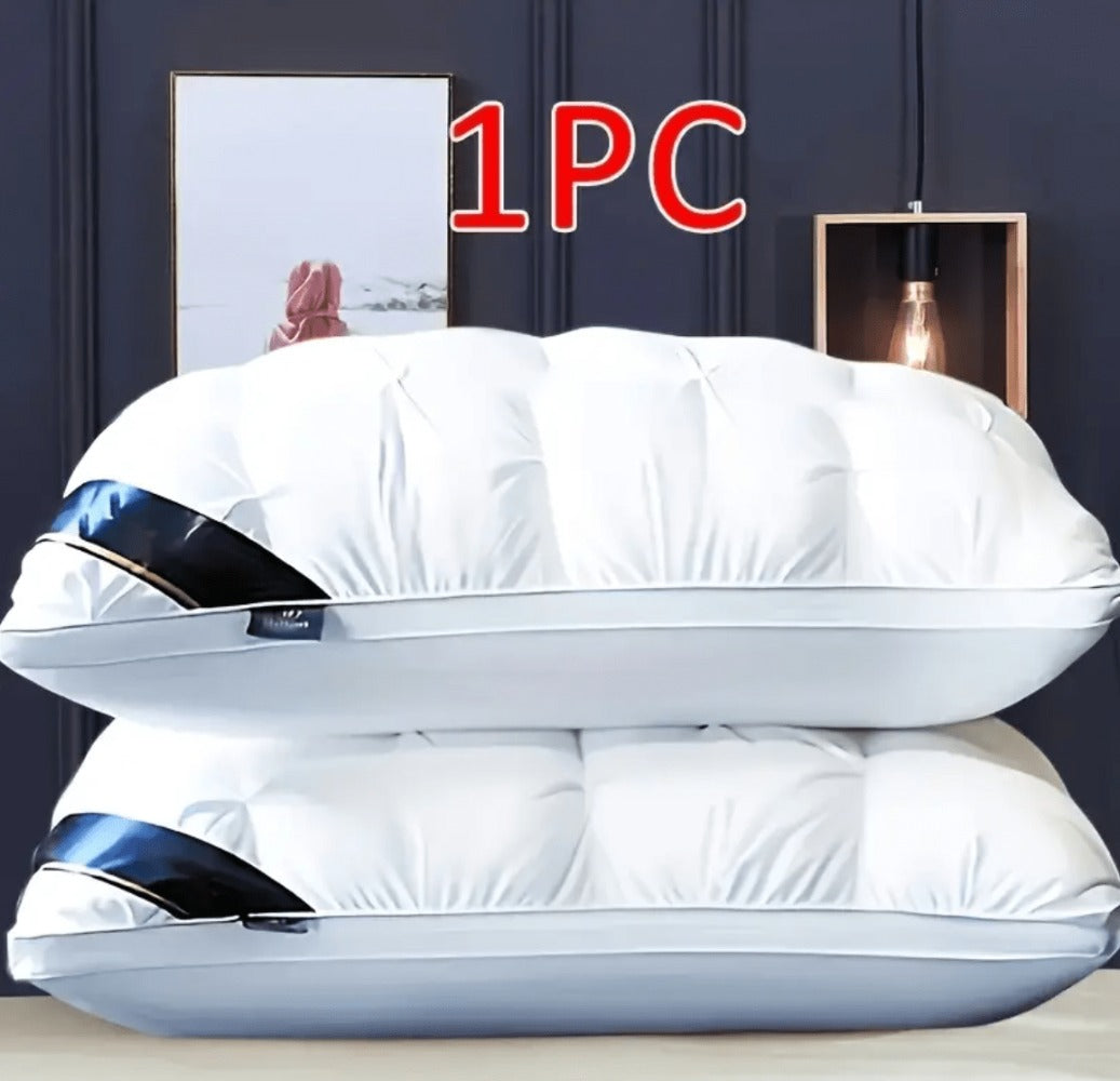 Hotel Quality Pillow Soft Polyester Fiber Bed Pillow with Zipper Closure for Deep Sleep Neck Support, Machine Washable All Season Pillow for Home Bedroom, White Grey 1 2 4 Pack