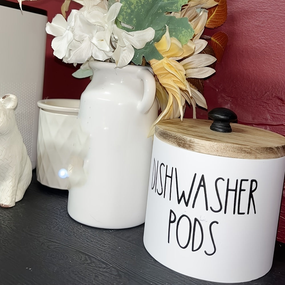 Laundry Ball Holder Round Storage Container | Bohemian Wooden Organizer for Laundry Pods Detergent Dryer Balls ¨C Space-Saving Kitchen Bathroom Farmhouse Decor Countertop Basket
