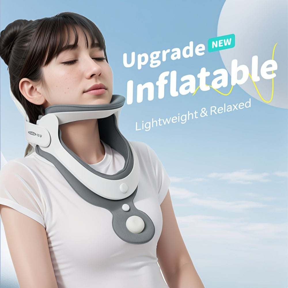 Cervical Neck Traction Device Inflatable Neck Brace with Airbag Support Ergonomic Spine Alignment Stretcher Collar Brace for Office Workers Adults KF-JB05