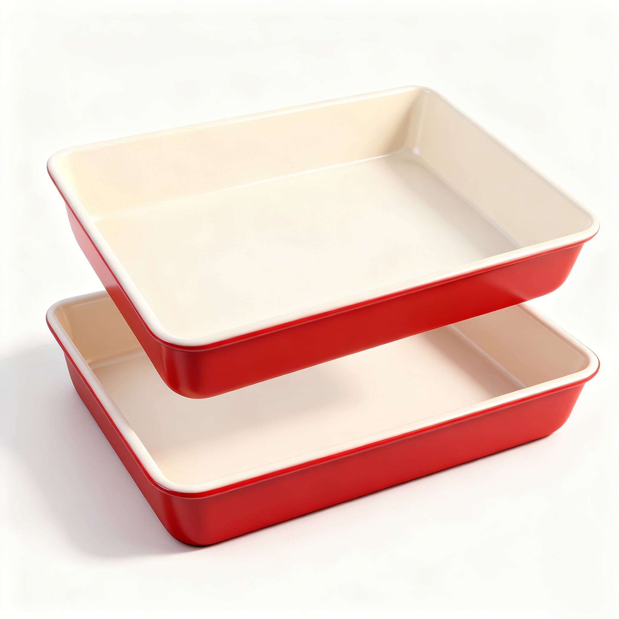 Non-Stick Baking Pan Set Carbon Steel Rectangular Deep Cake Pan Oven Safe Roasting Tray for Cookies Brownies