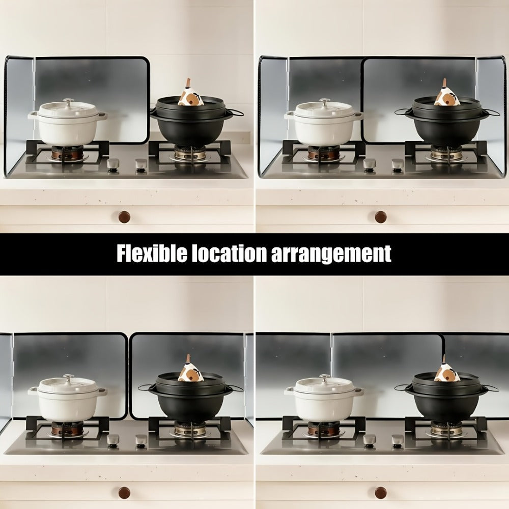 Stainless Steel Splatter Screen 4-Sided Foldable Stovetop Grease Guard - 31.5¡± Oil Splash Shield for Frying Pan, Gas Range & Induction Cooktop, Heat Resistant Nonstick Kitchen Backsplash Protector