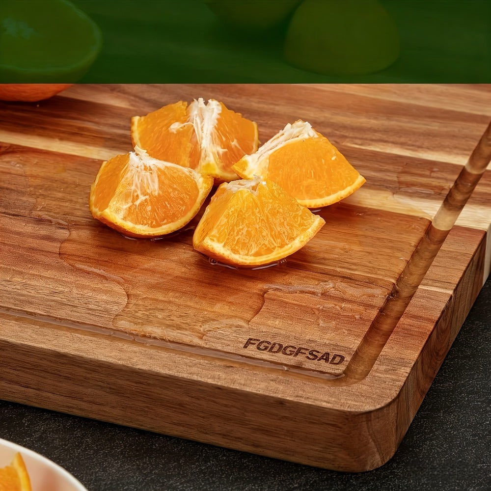Large Bamboo Wood Cutting Board with Juice Groove Thick Butcher Block for Kitchen Cheese Charcuterie Food Prep Serving Board Multiple Sizes