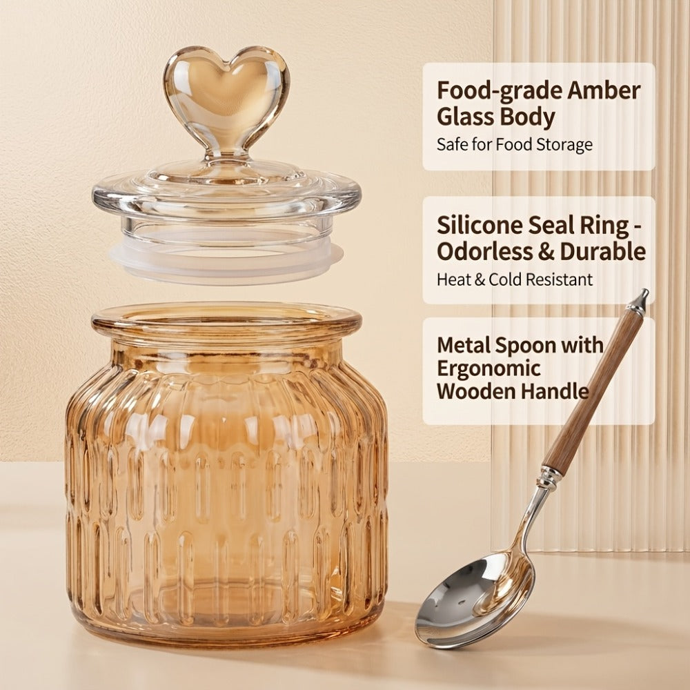 Airtight Glass Food Storage Jars with Clamp Lids 4-Set | 21.98oz & 47.34oz Clear Kitchen Canisters for Sugar, Flour, Coffee, Spices, Cereal & Grains