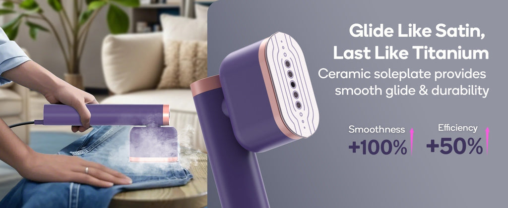 Handheld Garment Steamer 1200W 15-Second Heat Up Auto Shut-Off Powerful Steam Lightweight Portable Steam Iron for Suits Formalwear Travel Home Gift Purple White Green