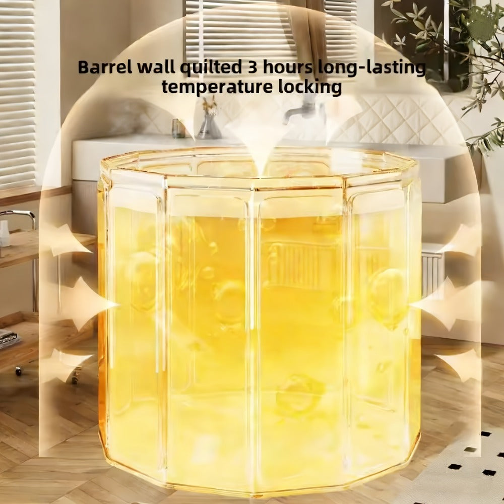 Foldable Soaking Tub for Adults ¨C Portable Full Body Bath Barrel with Non-Slip Base, Collapsible Hot & Cold Soak Tub for Home Travel Small Spaces, Space-Saving Bathroom Accessory