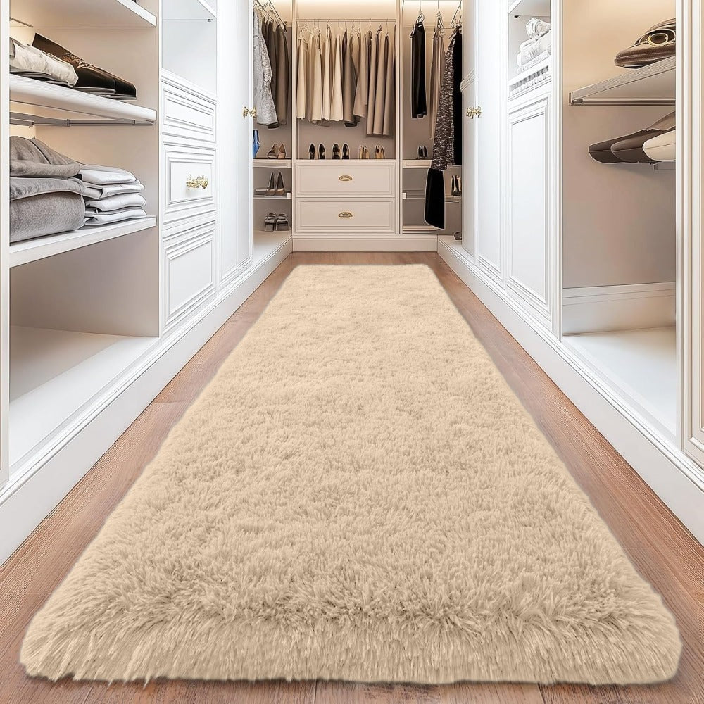 Shaggy Area Rug 4x6 - Soft Plush Non-Slip Indoor Carpet for Living Room Bedroom, Machine Washable Floor Mat in Navy White Beige Black Grey