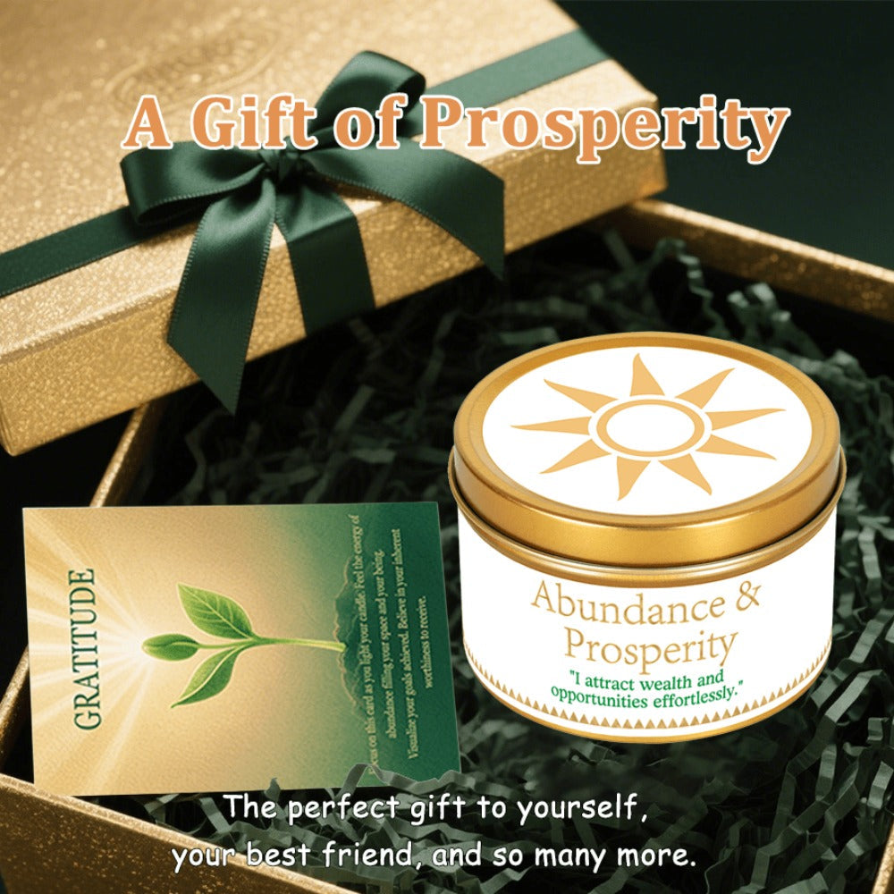 Manifestation Candles Scented Soy Wax with Golden Crystal ¨C Law of Attraction Abundance Candle for Meditation, Yoga & Focus | Spiritual Gift for Women with Guidance Card | Christmas, Birthday, New Year