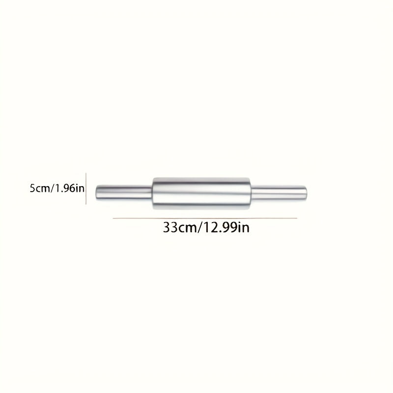 Stainless Steel Rolling Pin, Professional Non-Stick Dough Roller with Non-Slip Grip and Rounded Ends, Easy to Clean Baking Rolling Pin for Pizza Dough, Pie Crust, Pasta, Cookie, Bread, Multiple Sizes