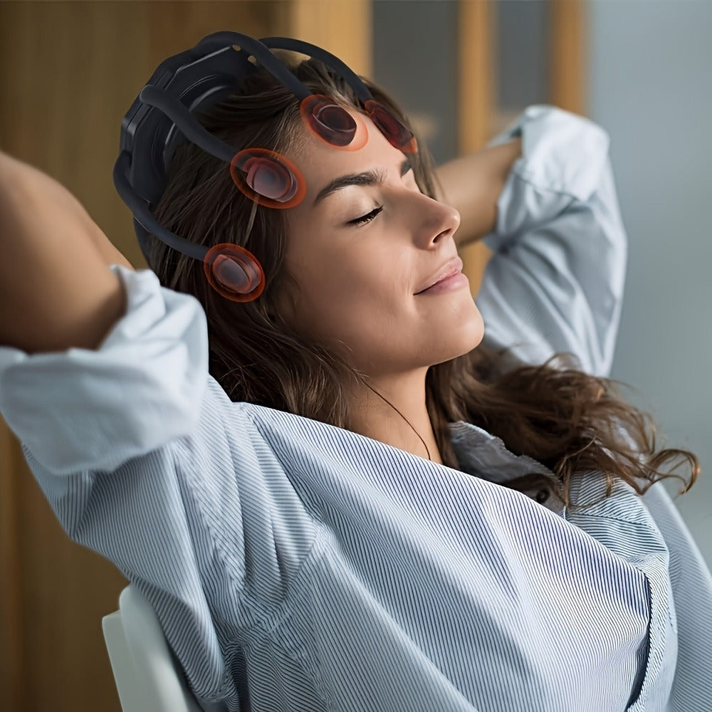 Electric Scalp Massager ¨C 8-Finger USB Rechargeable Head Massager with 3 Massage Modes, Portable Stress Relief & Hair Growth Stimulator, Handheld Scalp Scratcher for Men Women Home & Office Use