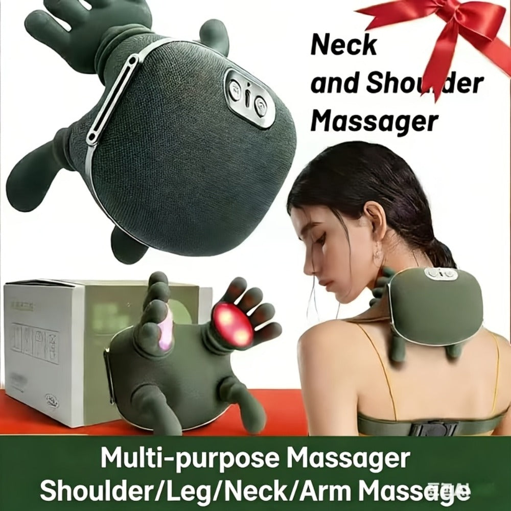 Portable Electric Neck & Shoulder Massager ¨C Japanese-Style Acupressure 3D Kneading with Heat, Deep Tissue Relief for Back, Neck, Shoulders & Abdomen, Compact Office & Travel Massager for Men Women