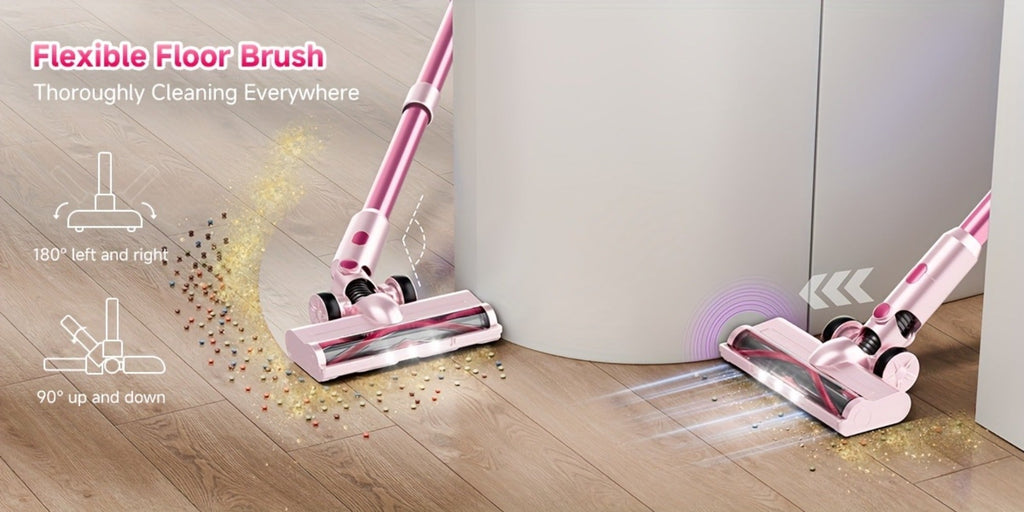 Cordless Vacuum Cleaner 55KPa 8-in-1 Stick Vacuum with LED Light 180¡ã Swivel Lightweight Wireless for Hardwood Carpet Pet Hair Stairs Car Sofa Home Office