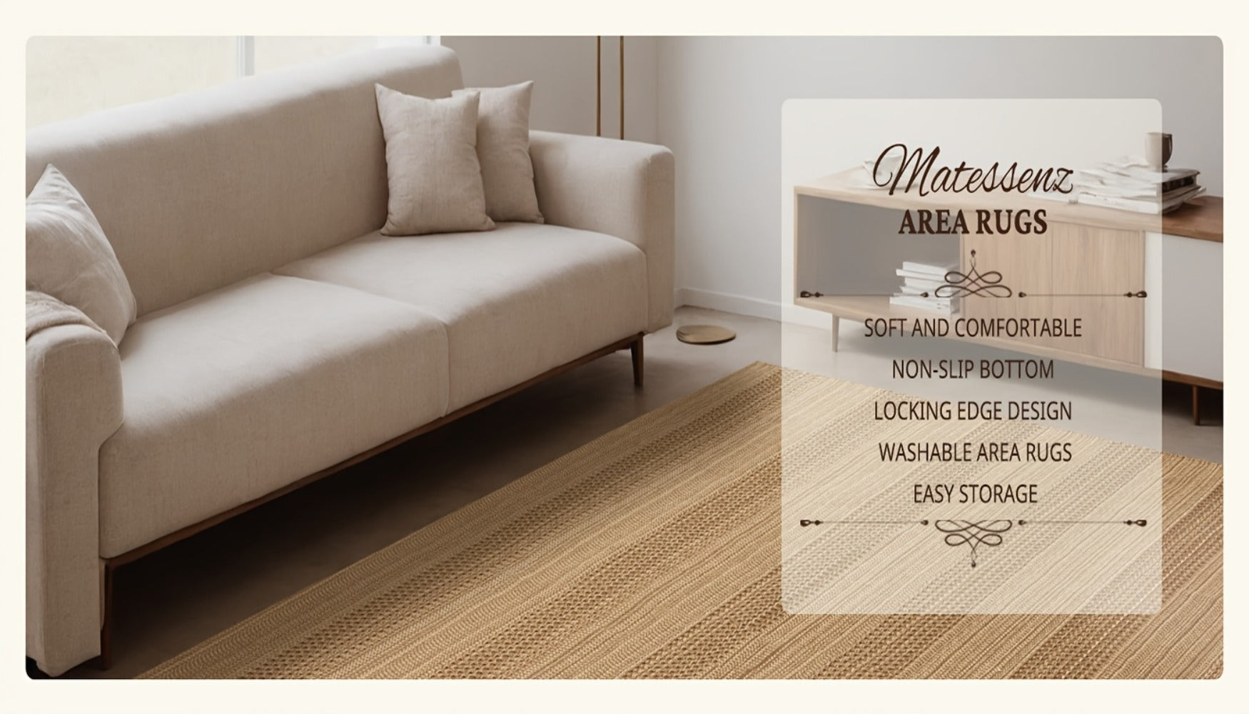 Washable Area Rug Non-Slip Rubber Backed Braided Woven Cotton Kitchen Mat Indoor Entryway Living Room Bedroom Floor Rug Multi-Size