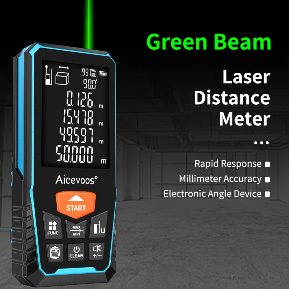 Laser Distance Meter Green Beam Digital Rangefinder 50M 70M 100M 120M Laser Tape Measure with LCD Display for Construction Surveying Indoor Outdoor Measuring