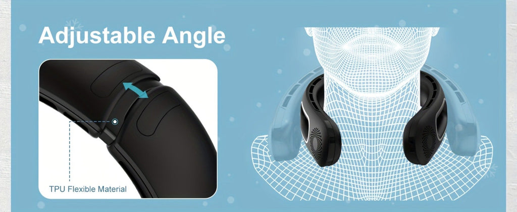 Neck Fan Portable Bladeless 360¡ã Cooling, 16-Hour Battery Life, 4 Speed Settings, USB Rechargeable Hands-Free Wearable Personal Fan for Women and Men, Travel, Office, Outdoor, Camping and Stocking Stuffer