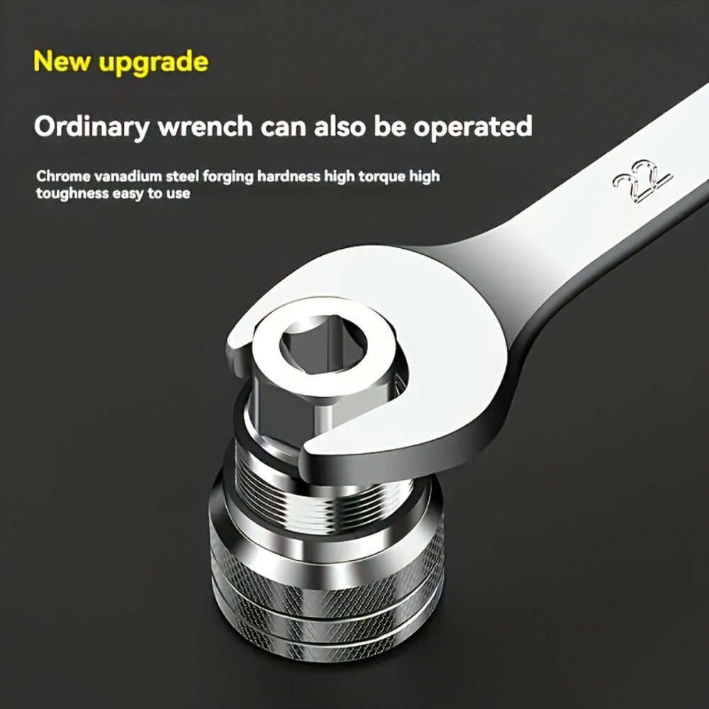 Universal Socket Wrench Adapter 10-19mm - Adjustable Hex Nut & Bolt Socket, Fits 3/8¡± Drive Ratchet, Torque Wrench & Electric Drill, All-in-One Socket Tool for Home & Professional Use