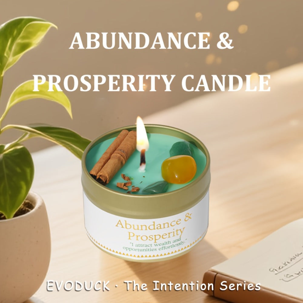 Manifestation Candles Scented Soy Wax with Crystal & Guidance Card for Meditation Yoga Focus | Law of Attraction Abundance Candle | Christmas Birthday Gift for Women