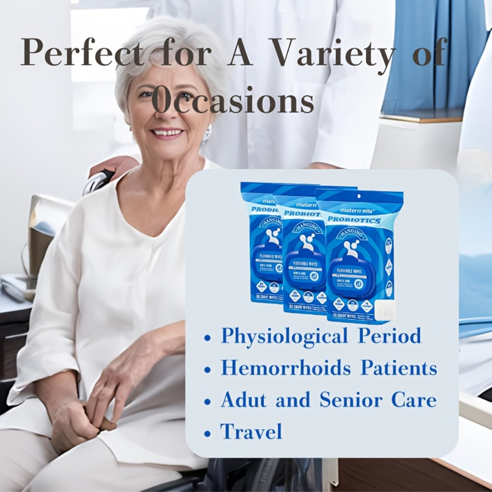 Flushable Wet Wipes for Adults with Probiotics ¨C Plant-Based Fibers, Fragrance Free, Sewer Safe, Soft & Thick Disposable Butt Wipes, Travel & Camping Must-Have, for Incontinence & Personal Care (3/5/6/8 Packs)