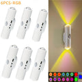 Cat Eye LED Wall Light Motion Sensor ¨C 6 Pack USB Rechargeable Night Lamp, 3 Color Settings, Wireless Auto Sensing No Wiring for Bedroom Stairs Closet Bathroom Hallway (RGB / Three Colors)