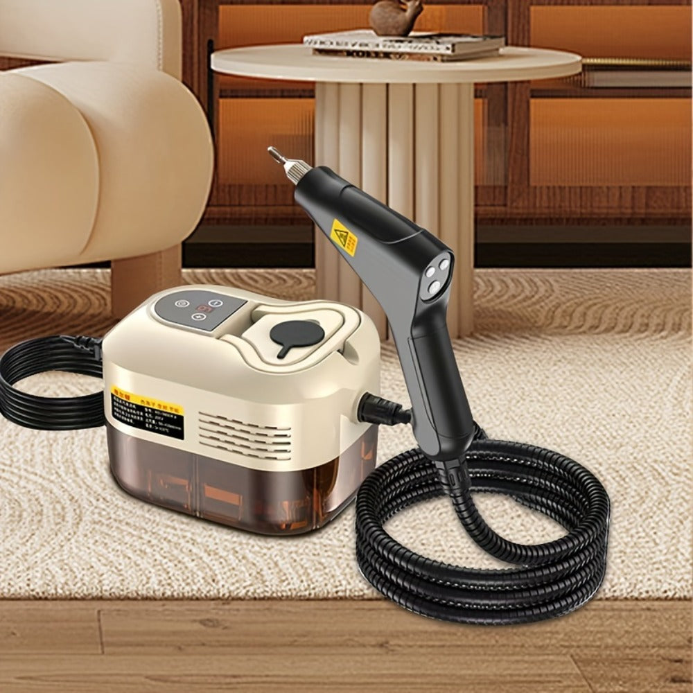 High Temperature Pressurized Steam Cleaner Handheld Portable Steam Cleaning Machine Set with Brush Heads & Glass Scraper - Multi-Surface for Kitchen, Bathroom, Furniture, Car & Tile Grout, Multiple Colors