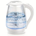 Glass Electric Kettle 1200W Borosilicate with Blue LED Glow - 57.48oz 1.7L Fast Boil BPA-Free Auto Shut-Off Boil-Dry Protection, Transparent Electric Tea Kettle for Home Office RV Camping Kitchen Gift