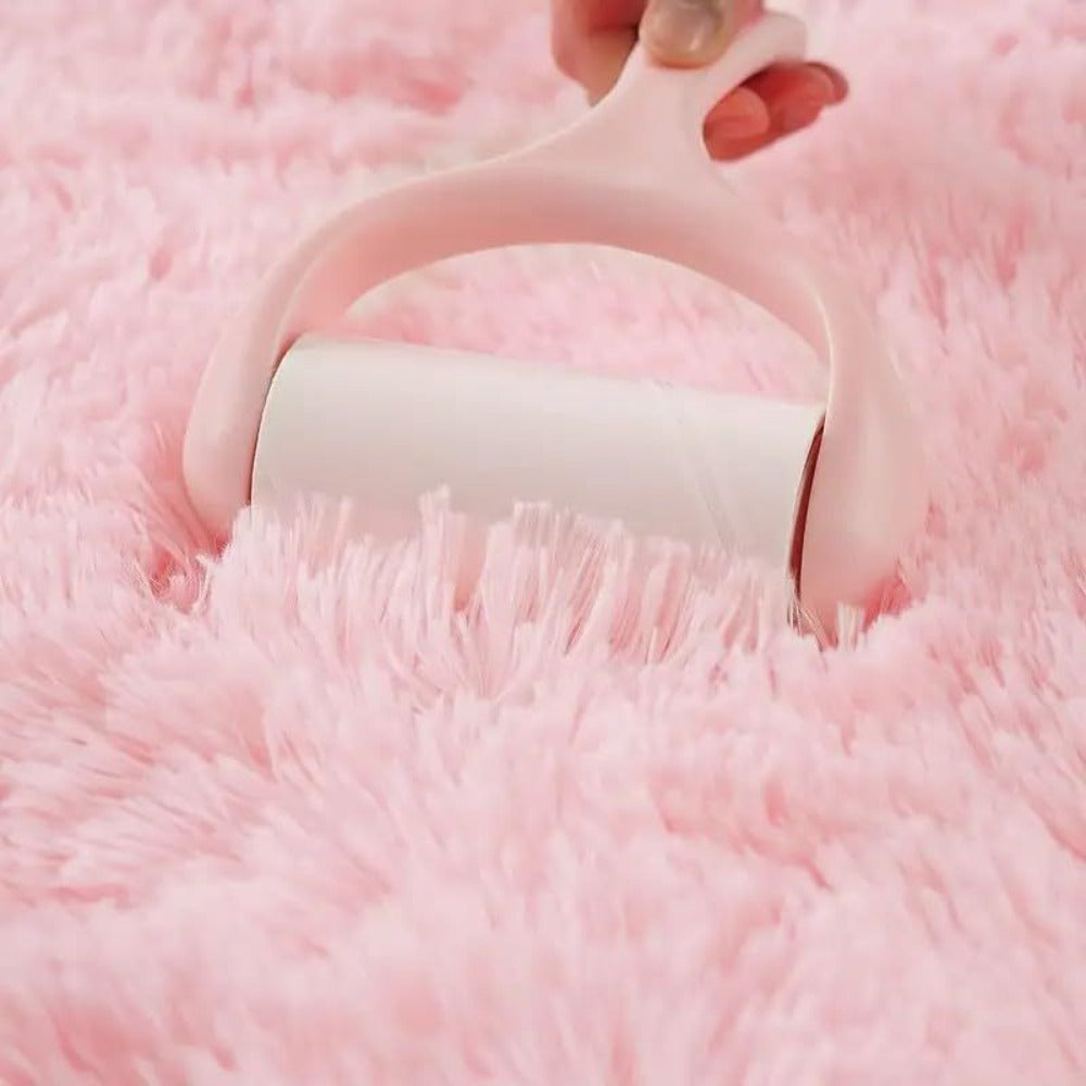 Pink Soft Shaggy Area Rug for Living Room Bedroom Non-Slip Fluffy Carpet Thickened Moisture Resistant Easy Clean Home Decor
