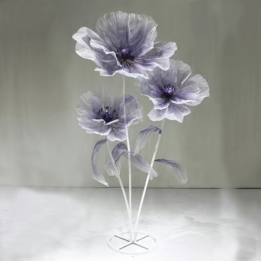 Artificial Silk Peony Flowers Giant Set of 3 Large Fake Flowers with Base & Branches for Wedding, Birthday Party, Home Decor & Window Display ¨C 8 Colors