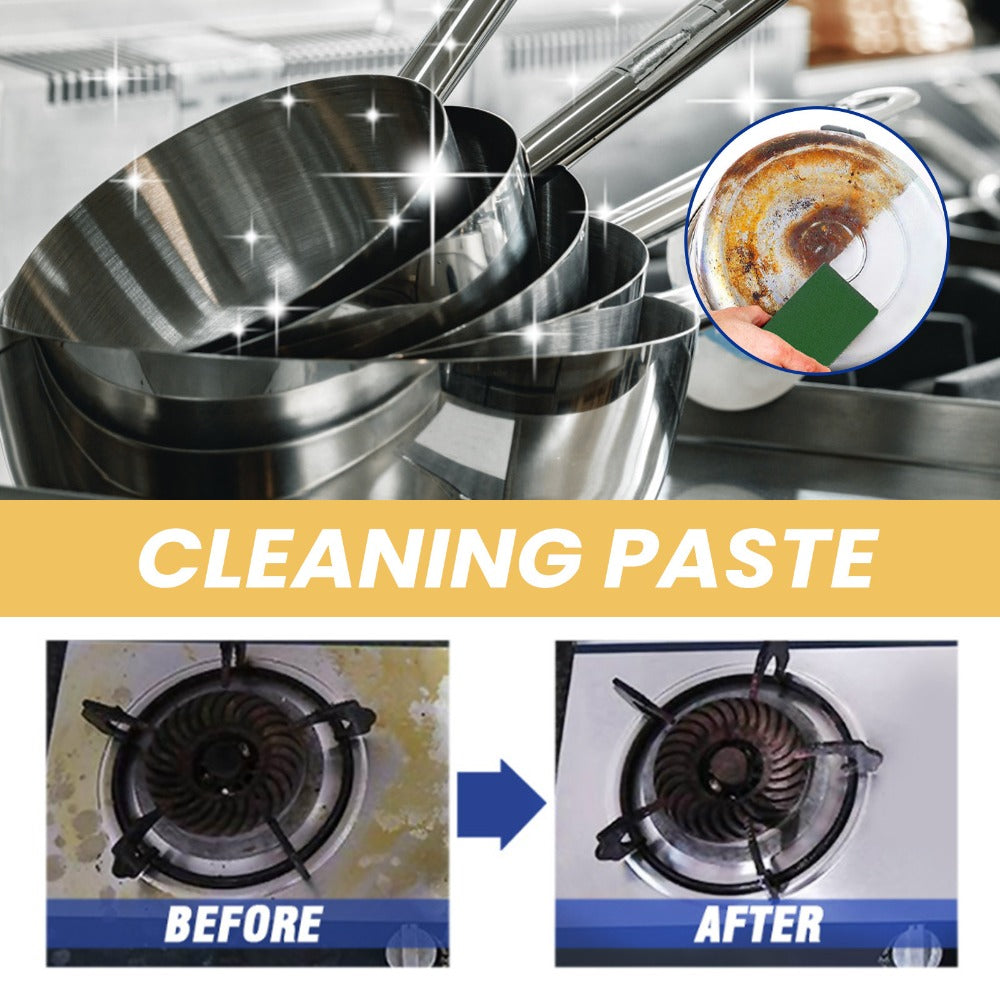 Cookware Bottom Cleaner Paste - Black Burn Stain Remover for Pots & Pans, Stainless Steel Cleaning Scrub with Sodium Chloride