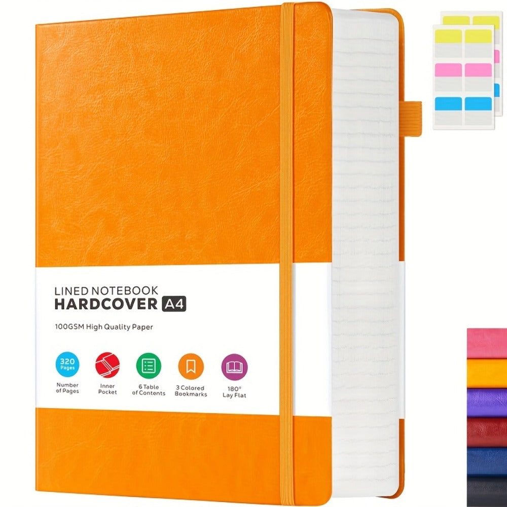 A4 Hardcover Lined Journal Notebook 320 Pages, Faux Leather College Ruled Notebook with 100GSM Thick Pages, 8.5x11 Large Writing Journal for Women Business School
