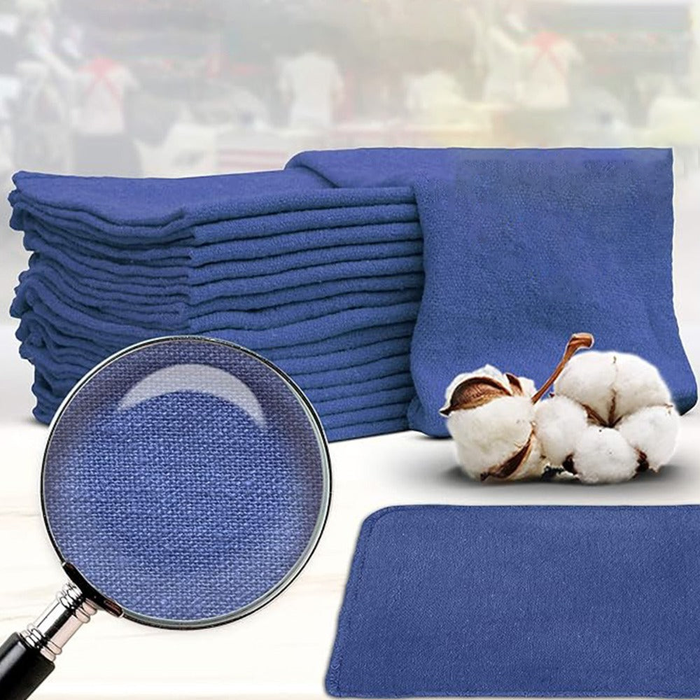 Cotton Shop Rags 12x14 Inch Absorbent Lint-Free Cleaning Towels Multipurpose Shop Towels for Automobile Garage Industry Home Red White Navy Blue 50 100 150 200 500 Pack Bulk Value