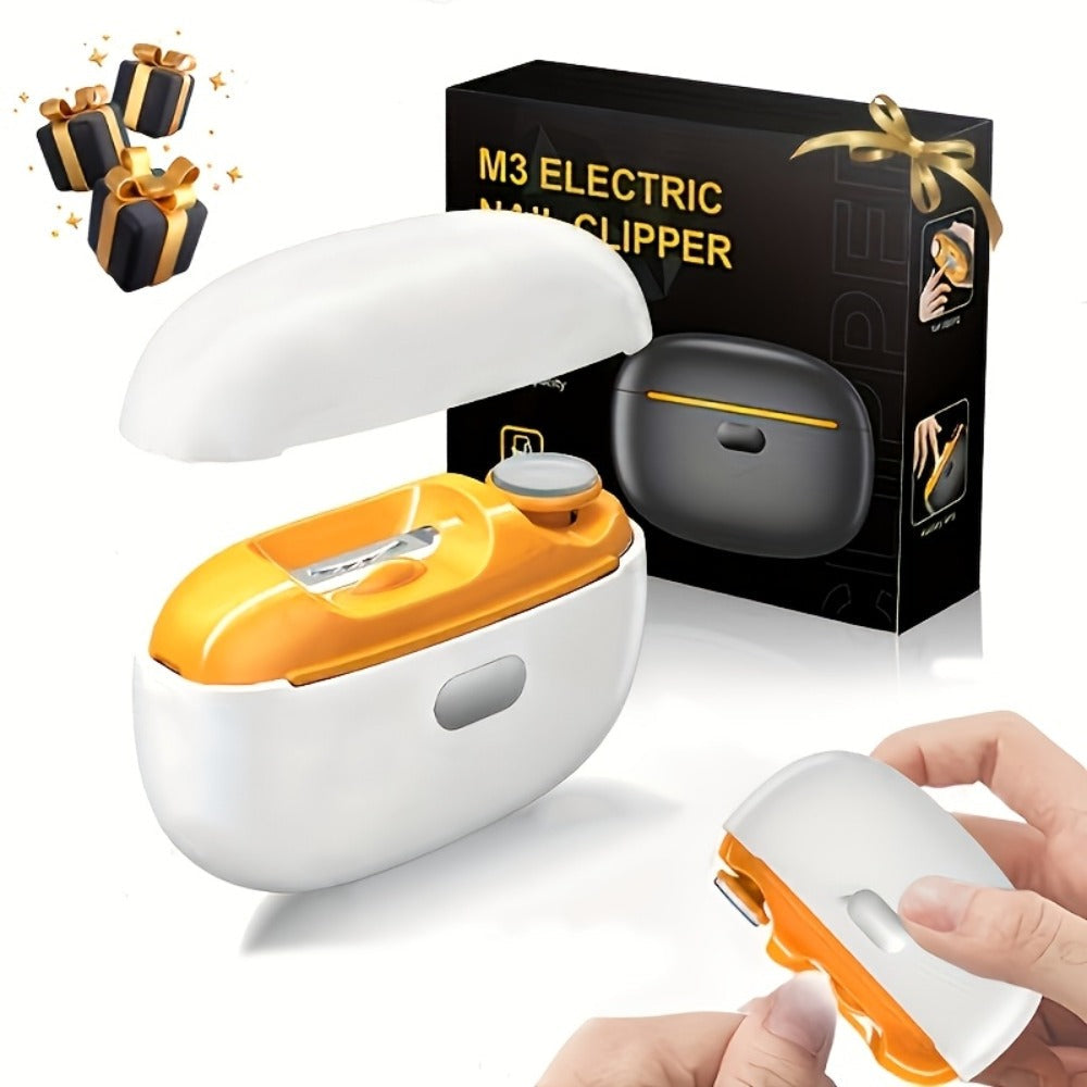 Electric Nail Clipper for Seniors Adults Kids - 4-in-1 Rechargeable Toenail Trimmer with 3 Speeds, LED Light, Nail Debris Collector & Grinding Function