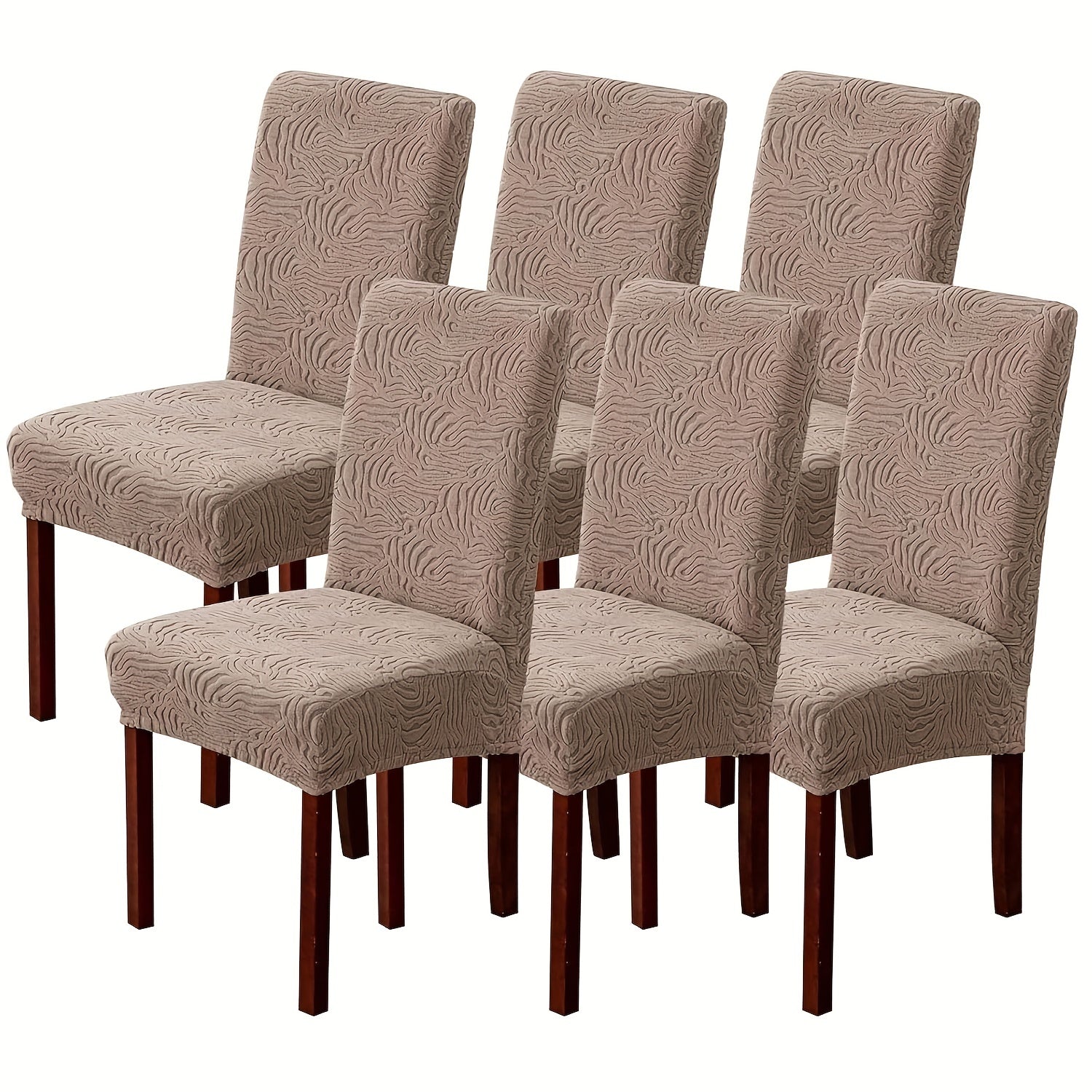 Dining Chair Covers Stretch Jacquard Slipcovers Removable Washable Chair Protector for Kitchen Hotel Restaurant Set of 4 or 6