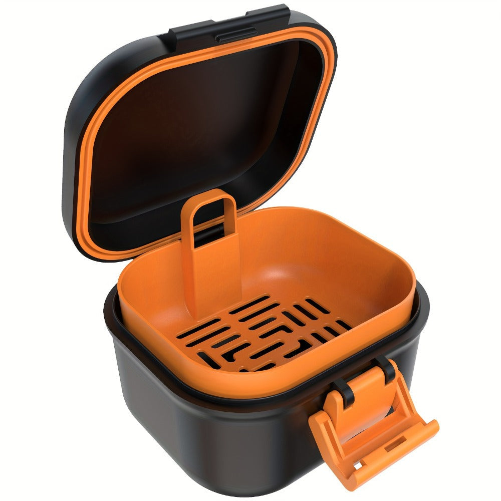 Denture Bath Case Leak-Proof with Drainage Basket Silicone Ring Safety Buckle Portable Travel Denture Cleaner Soaking Cup Storage Container for Home Travel