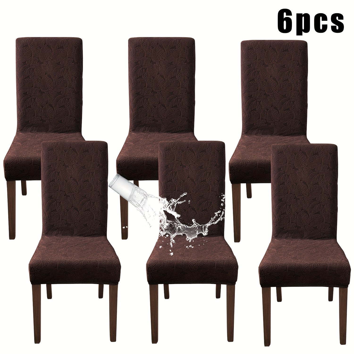Stretch Dining Chair Covers Set of 4/6 - Plant Print Slipcovers for Dining Room Kitchen Chairs, Elastic Parsons Chair Protector, Home Decor