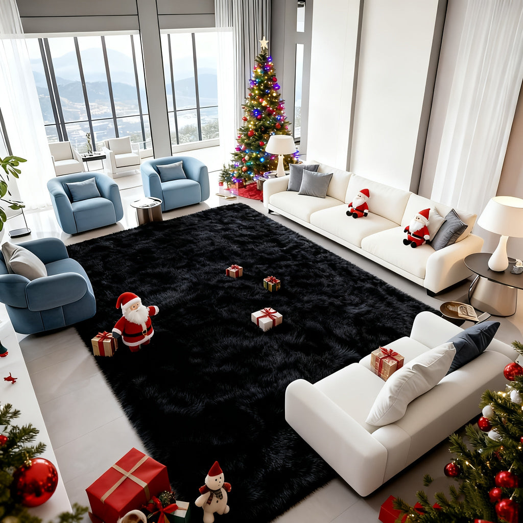 Shag Rug Fluffy Thick Area Rug - Soft Fuzzy Tufted Plush Carpet for Bedroom & Living Room | Machine Washable Non-Slip Floor Mat in Multiple Colors & Sizes | Cozy Home Decor Room Accent Rug