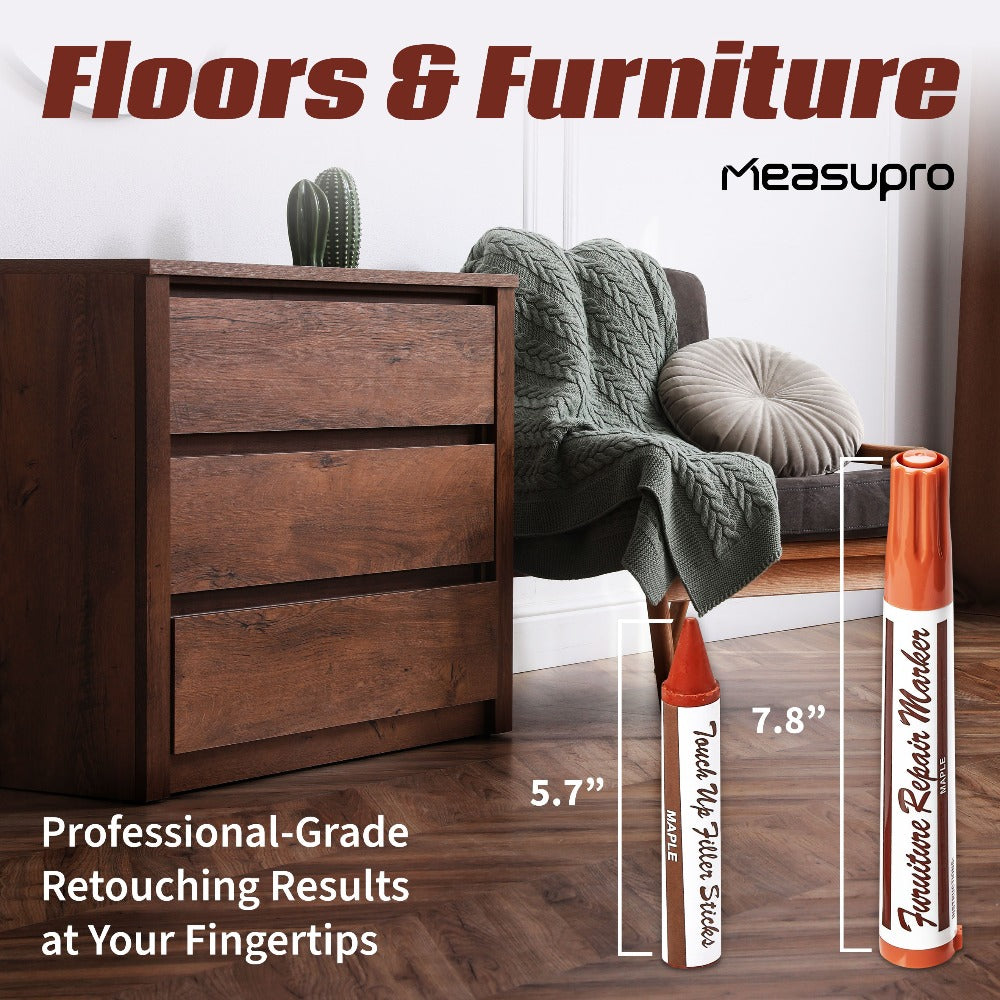 Wood Scratch Repair Kit Furniture Touch Up Markers Scratch Stain Repair Pens for Wood Furniture Tables Desks Floors Bedposts Cabinets Dark Light Mixed Colors 13 PC or 34 PC Carpenter Essential