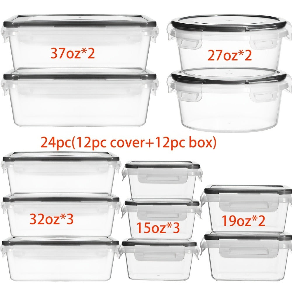 Food Storage Containers with Flip Top Lids - Leak Proof Microwave and Dishwasher Safe Plastic Lunch Boxes for Pantry Travel and Outdoor Use, Large Capacity Sets of 28, 44 or 54 Pieces with Labels and Marker Included
