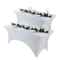 Spandex Fitted Tablecloth 4ft 6ft 8ft | Wrinkle-Free Stretch Rectangle Table Cover for Wedding Party Event Banquet