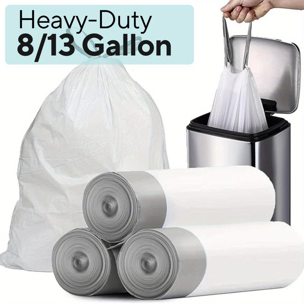 Heavy Duty Trash Bags 13 Gallon 100 Count, 1 Mil Extra Thick Drawstring Garbage Bags, Leak-Proof Tear-Resistant Kitchen Trash Can Liners for Restaurants, Offices & High-Traffic Areas, Commercial Grade
