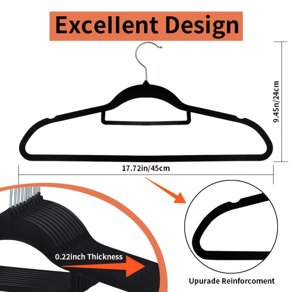 Non-Slip Velvet Hangers with 360¡ã Rotating Hook & Hanger Buckles ¨C Space Saving Closet Organizer Set (50pcs or 20pcs)