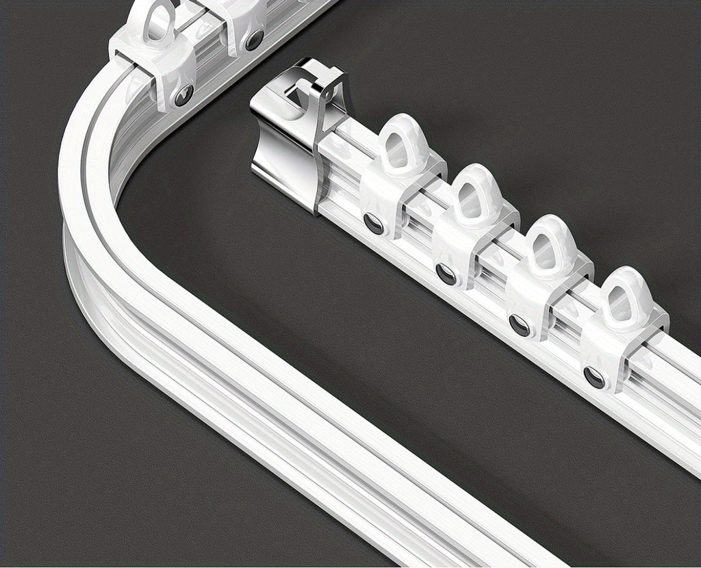 Flexible Curtain Rail Track ¨C Bendable PVC Ceiling Mount Curtain Rod for Bay Window, Bathroom & Home Decor, Trim-to-Fit Monorail Curtain Track System