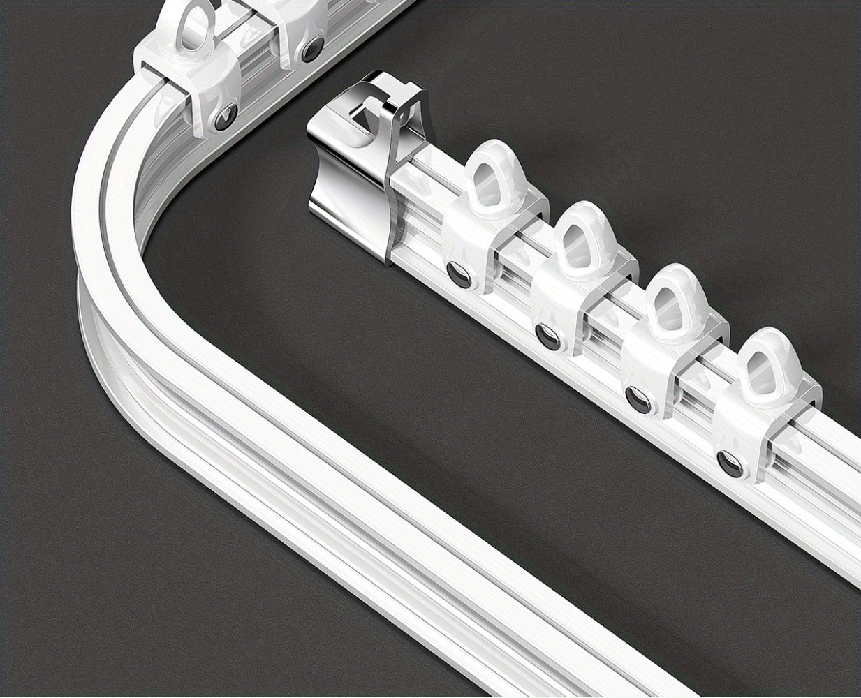 Flexible Curtain Rail Track ¨C Bendable PVC Ceiling Mount Curtain Rod for Bay Window, Bathroom & Home Decor, Trim-to-Fit Monorail Curtain Track System