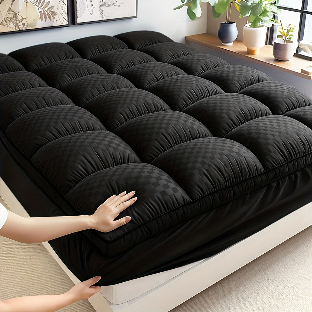 Quilted Mattress Topper Pillow Top 1000GSM - Fitted Mattress Pad Cover Deep Pocket 8-21 Inch, Breathable Cooling Mattress Protector Twin Full Queen King, Machine Washable, 4 Colors
